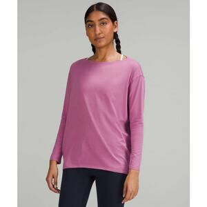 Lululemon Back In Action Long Sleeve Purple Top Relaxed Fit
